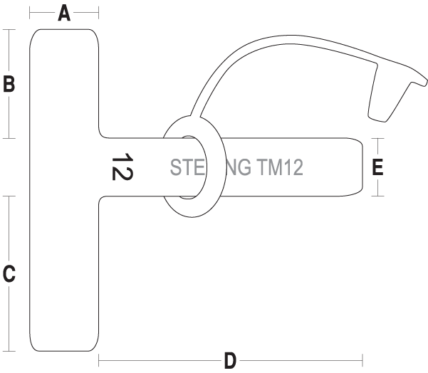 Esquema dimensional del Tubo Traqueal en T